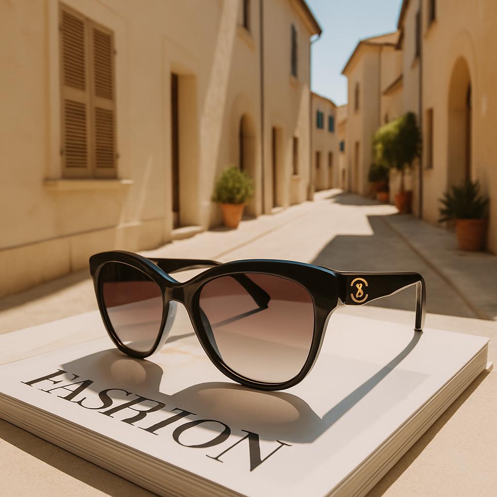 A book with the word "Fashion" on the cover, further along a corridor or town street of similar, picturesque decoration.